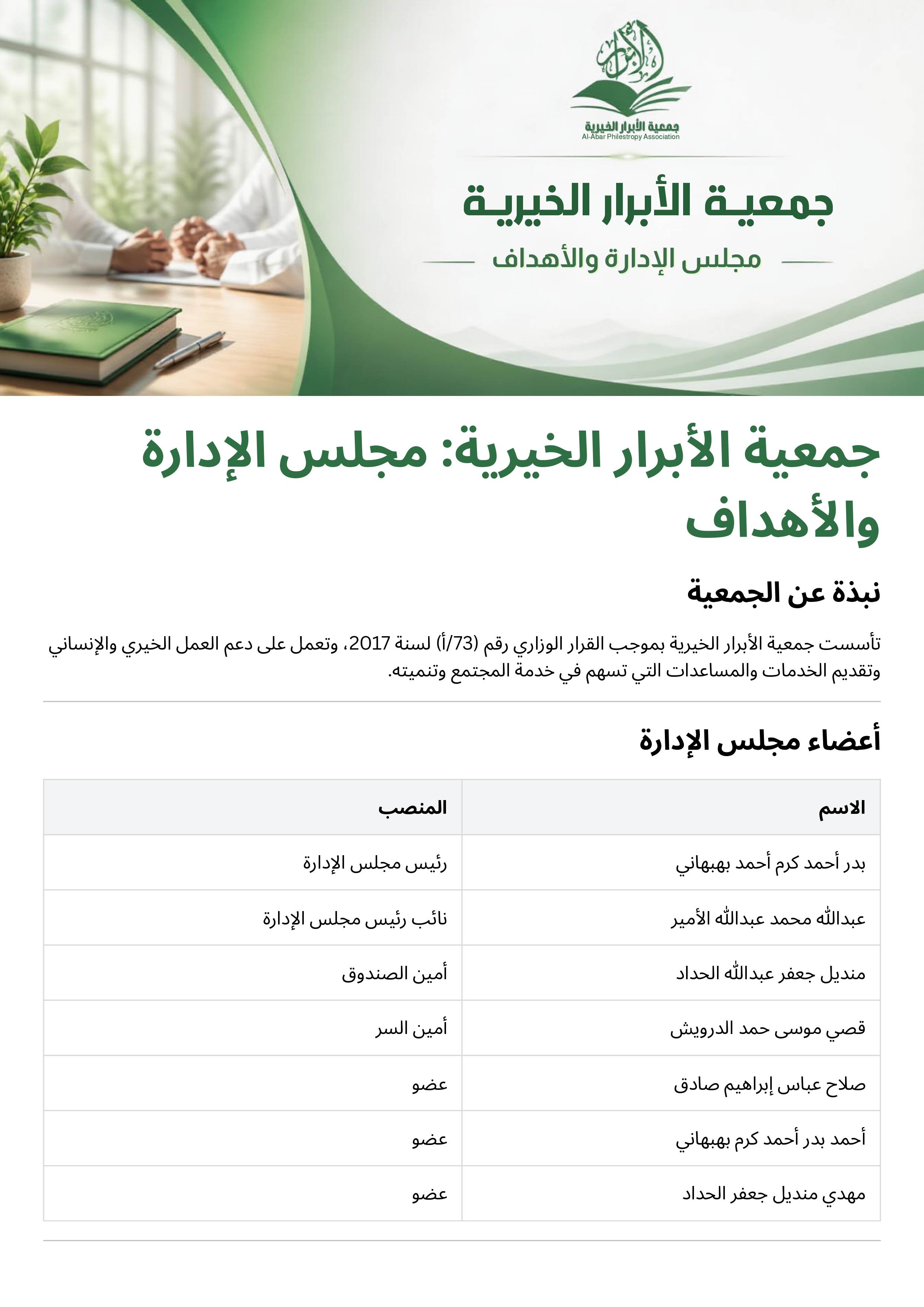 اعضاء مجلس الادارة  
